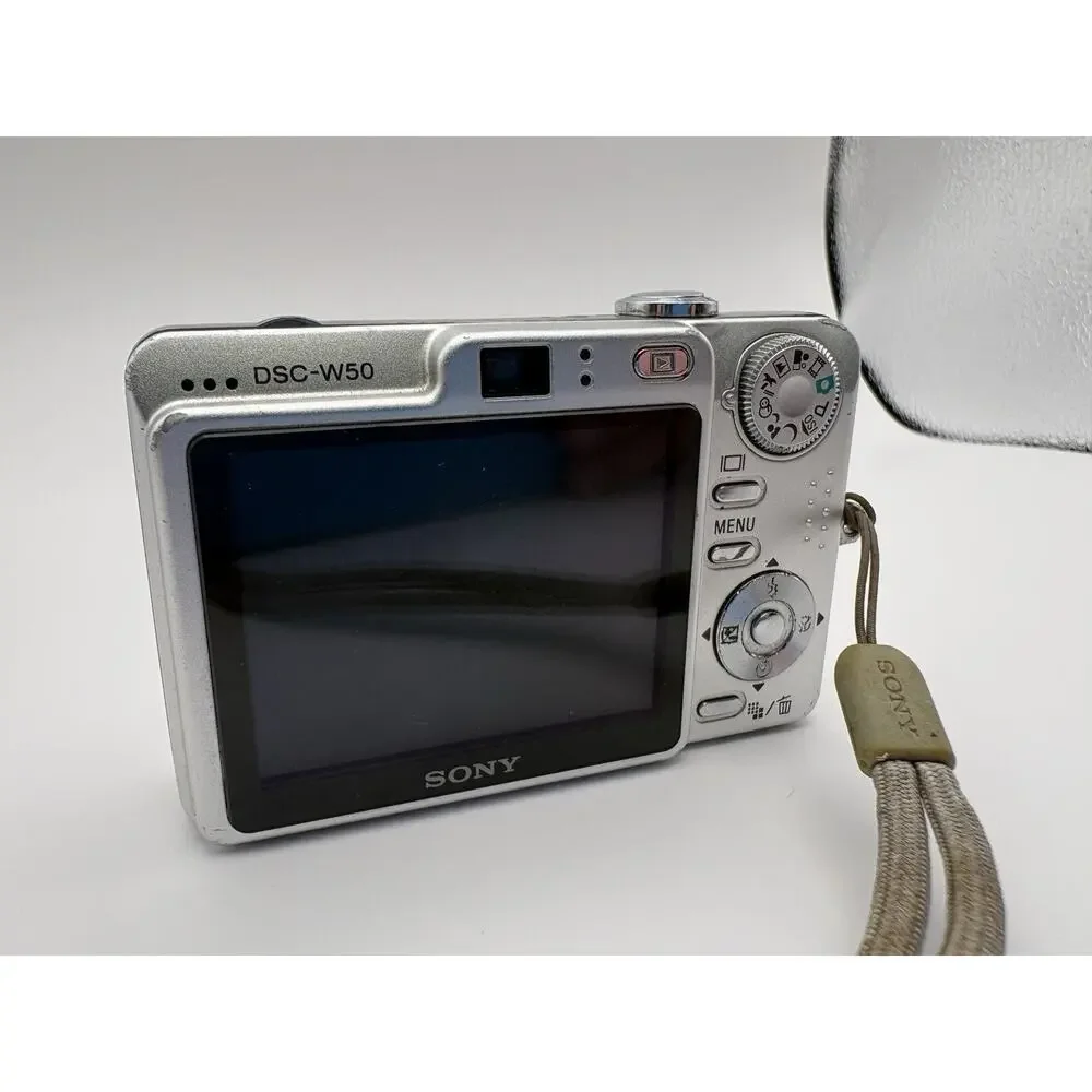 Sony Cyber-shot DSC W50 6.0MP Silver Digital Camera Bundle For Parts Not Working